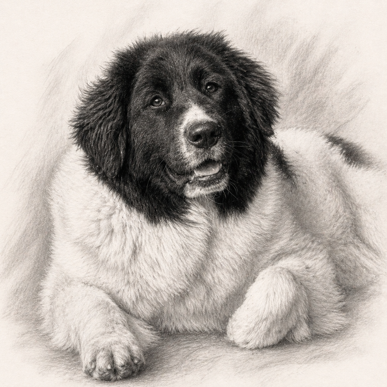 Sketch-Portrait von Sun, Karakachan-Hündin